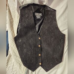 Vintage L Agapo Black Leather Vest